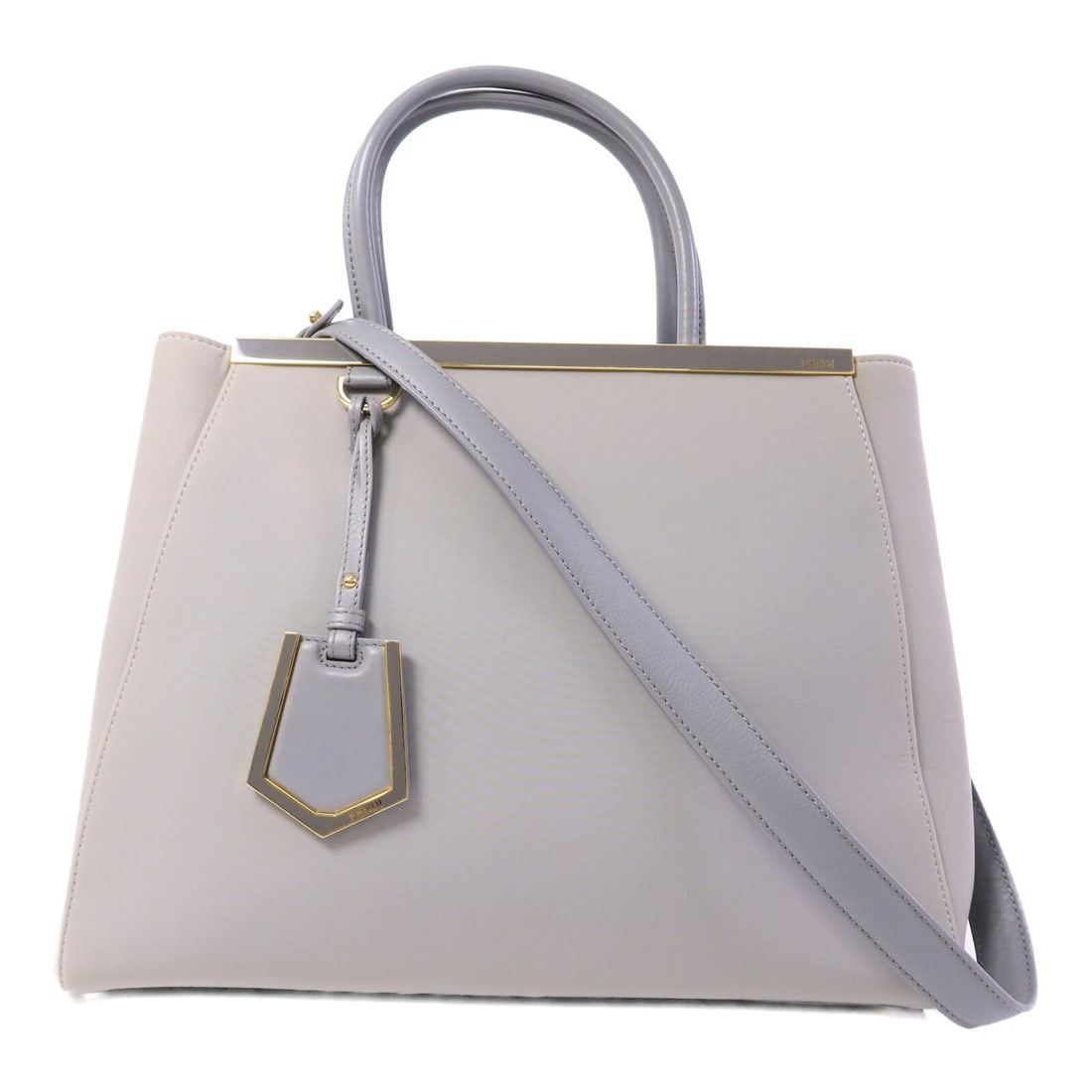 FENDI 8BH250 Gray Canvas 2 Way Shoulder Handbag: FENDI 8BH250 Gray Canvas 2 Way Shoulder Handbag This FENDI 2-way shoulder bag is crafted from canvas in gray and designed for women. It features a regular size profile, a handle drop of 34.5 cm and a 