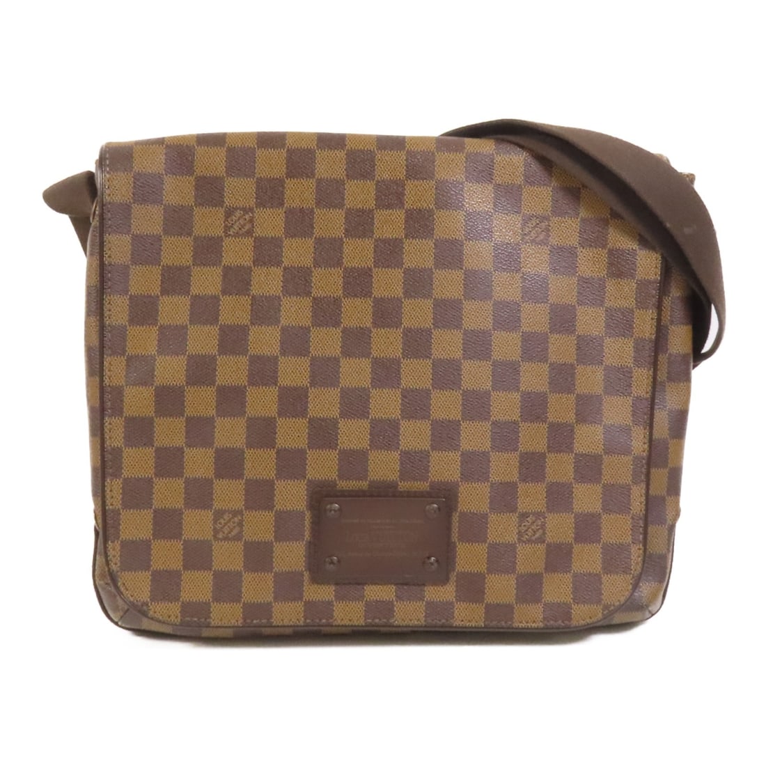 Louis Vuitton Brooklyn MM Damier Brown Shoulder Bag N51211: Louis Vuitton Brooklyn MM Damier Brown Shoulder Bag N51211 Louis Vuitton LV Brooklyn MM shoulder messenger bag in Damier Brown, model N51211. It is made from PVC coated canvas with a brown exterior an