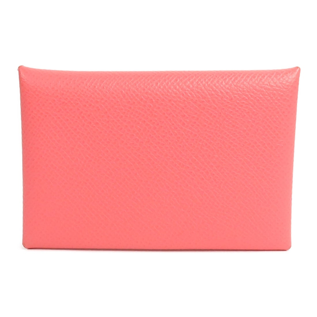 Hermes Veau Epsom Calfskin Card Holder Rose Jaipur PHW: Hermes Veau Epsom Calfskin Card Holder Rose Jaipur PHW Hermes PHW card holder/card case in Veau Epsom and calfskin cowhide, finished in Rose Jaipur. It features a hook button closure and comes with a 