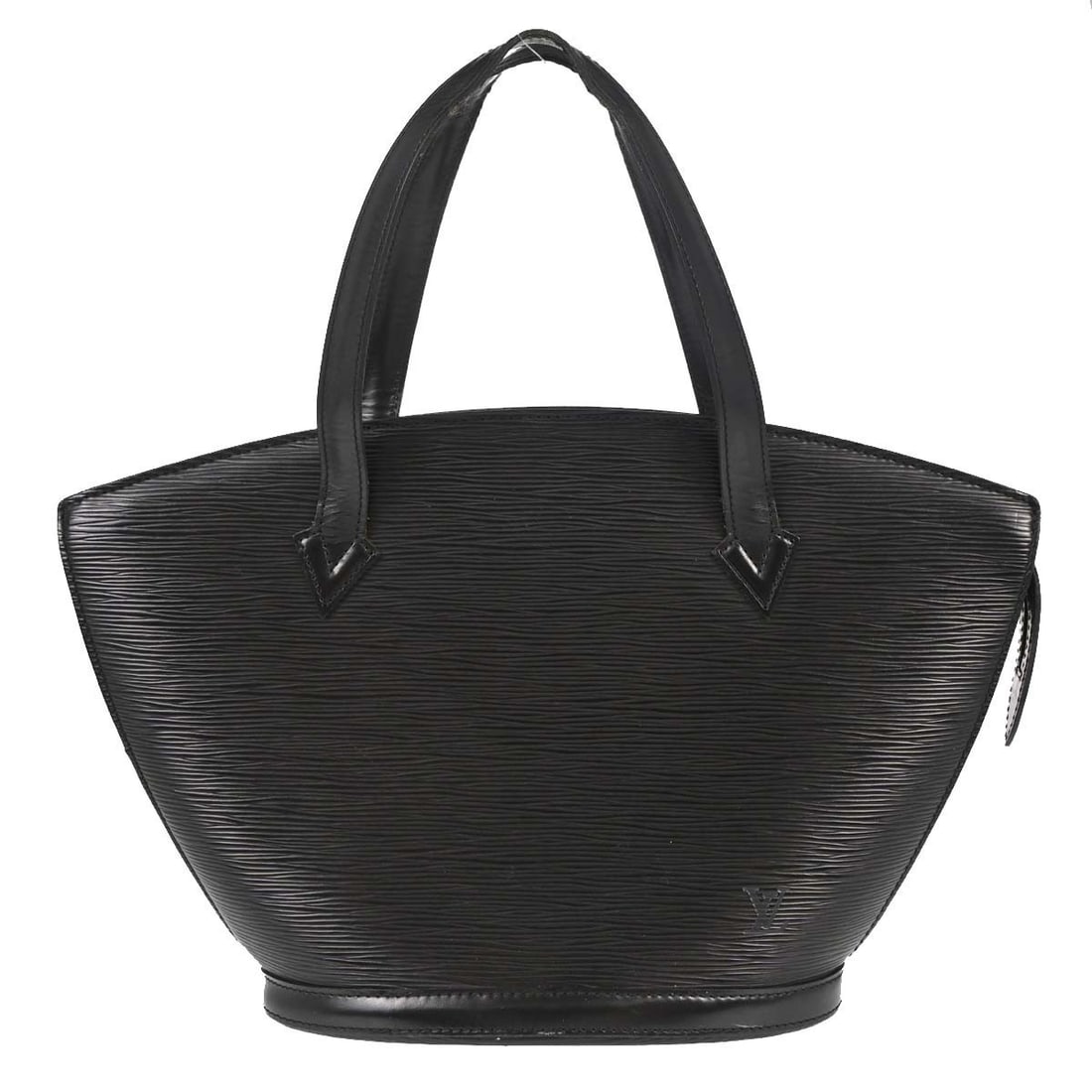 Louis Vuitton Saint Jacques Epi Leather Tote Black M52262: Louis Vuitton Saint Jacques Epi Leather Tote Black M52262 Vintage Louis Vuitton Saint Jacques shopping tote in black Epi leather with double leather handles, a zip closure, microfiber lining, and one 