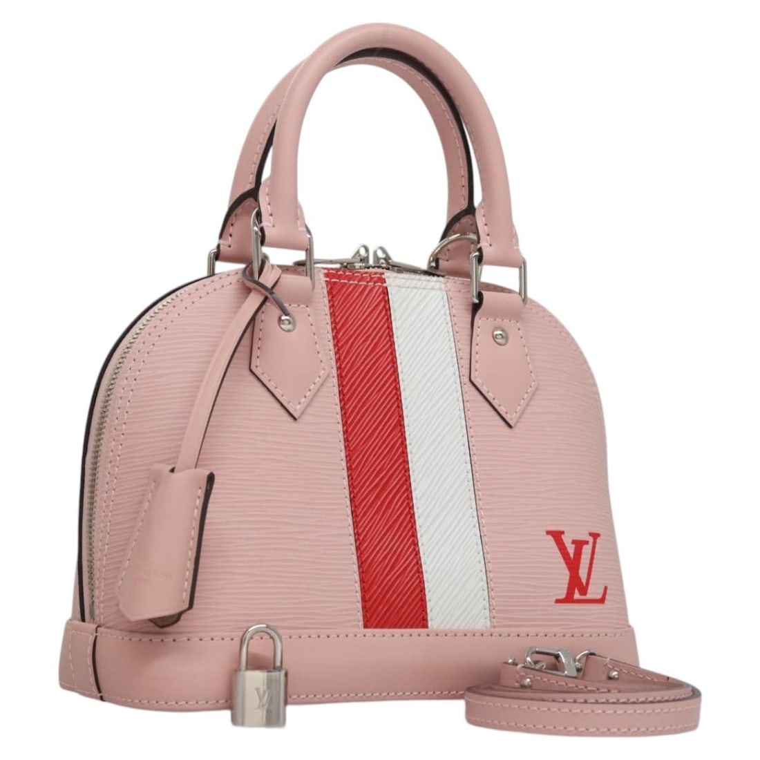 Louis Vuitton Alma BB Epi Leather 2way Handbag Rose Valerine M51961: Louis Vuitton Alma BB Epi Leather 2way Handbag Rose Valerine M51961 This Louis Vuitton Alma BB is a 2-way handbag in Epi leather with a pink Rose Valerine exterior. It is made in France and comes with