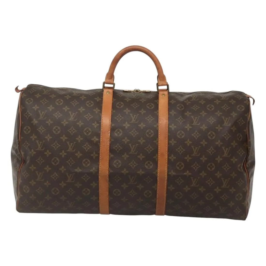 Keepall Monogram Canvas Travel Bag by Louis Vuitton 60cm: Keepall Monogram Canvas Travel Bag by Louis Vuitton 60cm This Louis Vuitton Keepall Bag features the iconic Monogram Canvas in brown. Designed as a unisex travel accessory, it is crafted from durable 