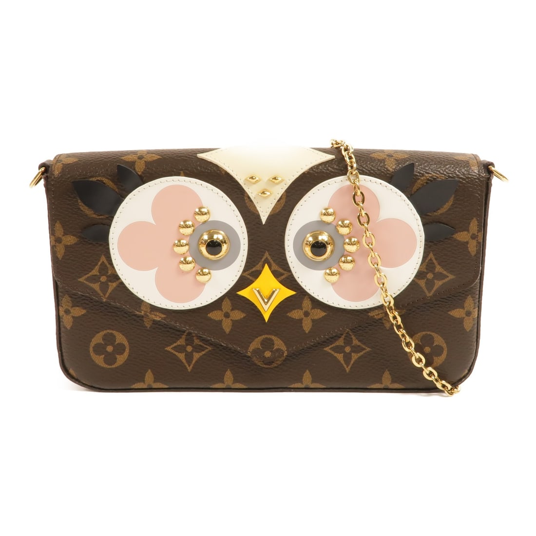 Louis Vuitton Felicie Pochette Monogram Shoulder Bag M62415 Lovely Birds: Louis Vuitton Felicie Pochette Monogram Shoulder Bag M62415 Lovely Birds A Louis Vuitton Felicie Pochette shoulder bag in Monogram x PVC coated canvas, presented in brown x brown. The bag is identifie