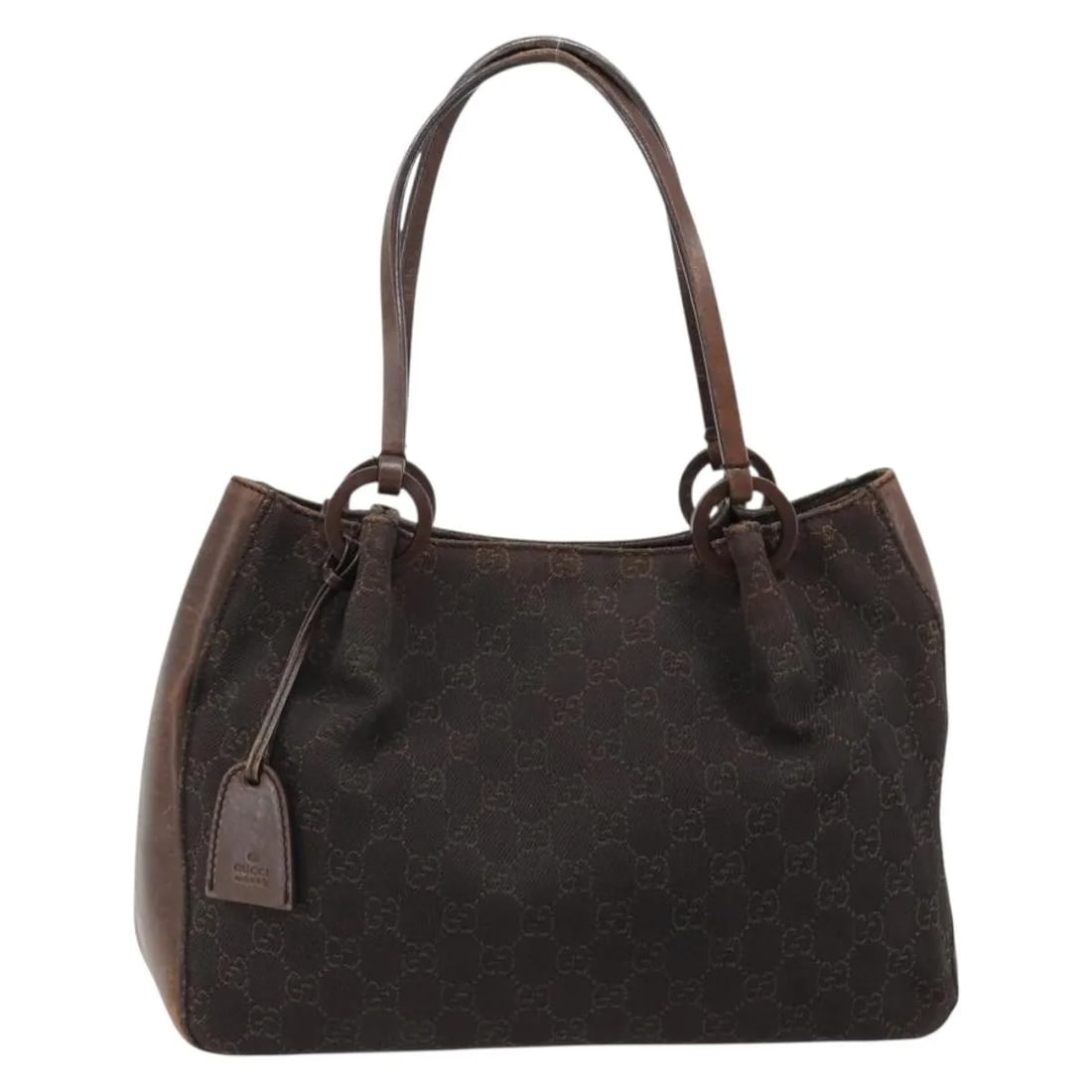 Gucci Vintage Jackie Tote Brown Canvas Leather Bag: Gucci Vintage Jackie Tote Brown Canvas Leather Bag Vintage Gucci Jackie Tote in brown canvas with leather trim, made in Italy. This female tote measures 30 cm x 20 cm x 9 cm and is described as being 