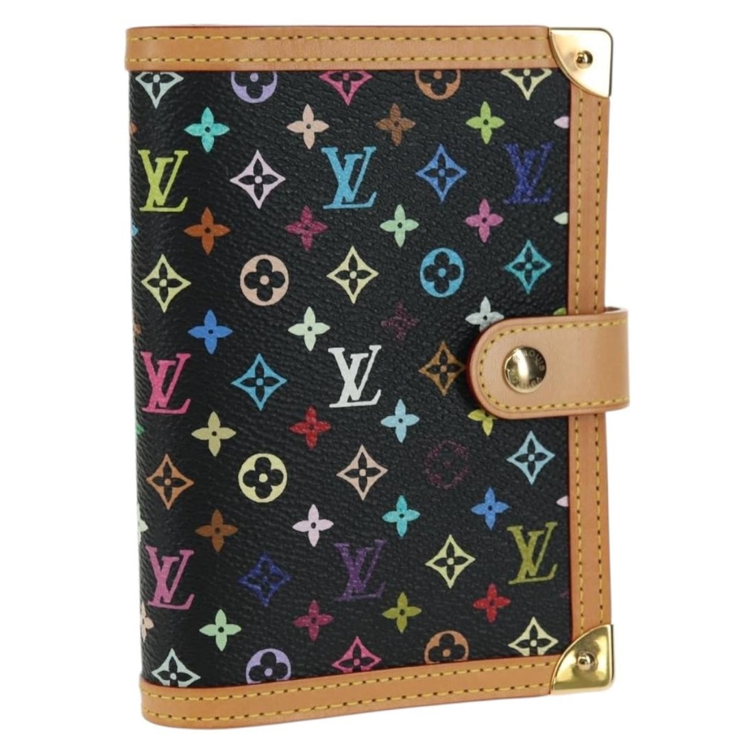 Louis Vuitton R20895 Agenda PM Planner Cover Monogram Multicolor Canvas Black: Louis Vuitton R20895 Agenda PM Planner Cover Monogram Multicolor Canvas Black Louis Vuitton day planner cover in black Monogram Multicolor Canvas. It comes with a dust bag and item box. Made in Spain,