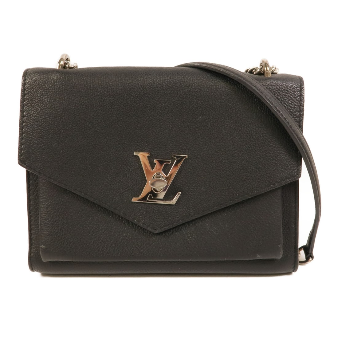 Louis Vuitton Mylockme M51418 Black Calfskin Shoulder Bag: Louis Vuitton Mylockme M51418 Black Calfskin Shoulder Bag A Louis Vuitton Mylockme shoulder bag in black calfskin leather, model M51418. It features a turn lock closure, one outside zip pocket, two in