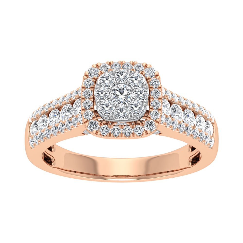 Diamond 7/8 Ct.Tw. Engagement Ring in 14K Rose Gold: Diamond 7/8 Ct.Tw. Engagement Ring in 14K Rose Gold 14k Rose Gold Stone Color: G-h Stone Clarity: Si2 Each ring is presented in standard size 6.5. Complimentary resizing is available between sizes 510