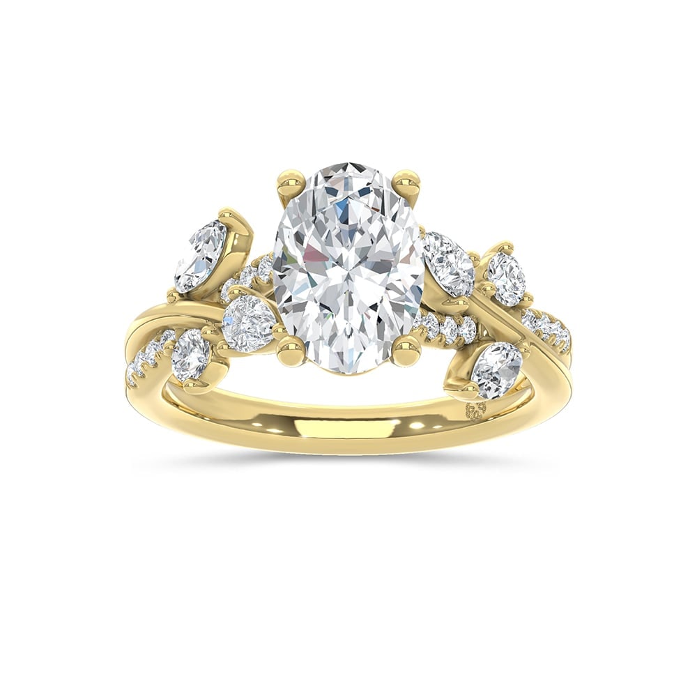 14K Yellow Gold Lab Grown Diamond 2 1/2 Ct.Tw. Floral Shank Engagement Ring (Center 2ct): 14K Yellow Gold Lab Grown Diamond 2 1/2 Ct.Tw. Floral Shank Engagement Ring (Center 2ct) 14k Yellow Gold Stone Color: D-f Stone Clarity: Vs Each ring is presented in standard size 6.5. Complimentary r