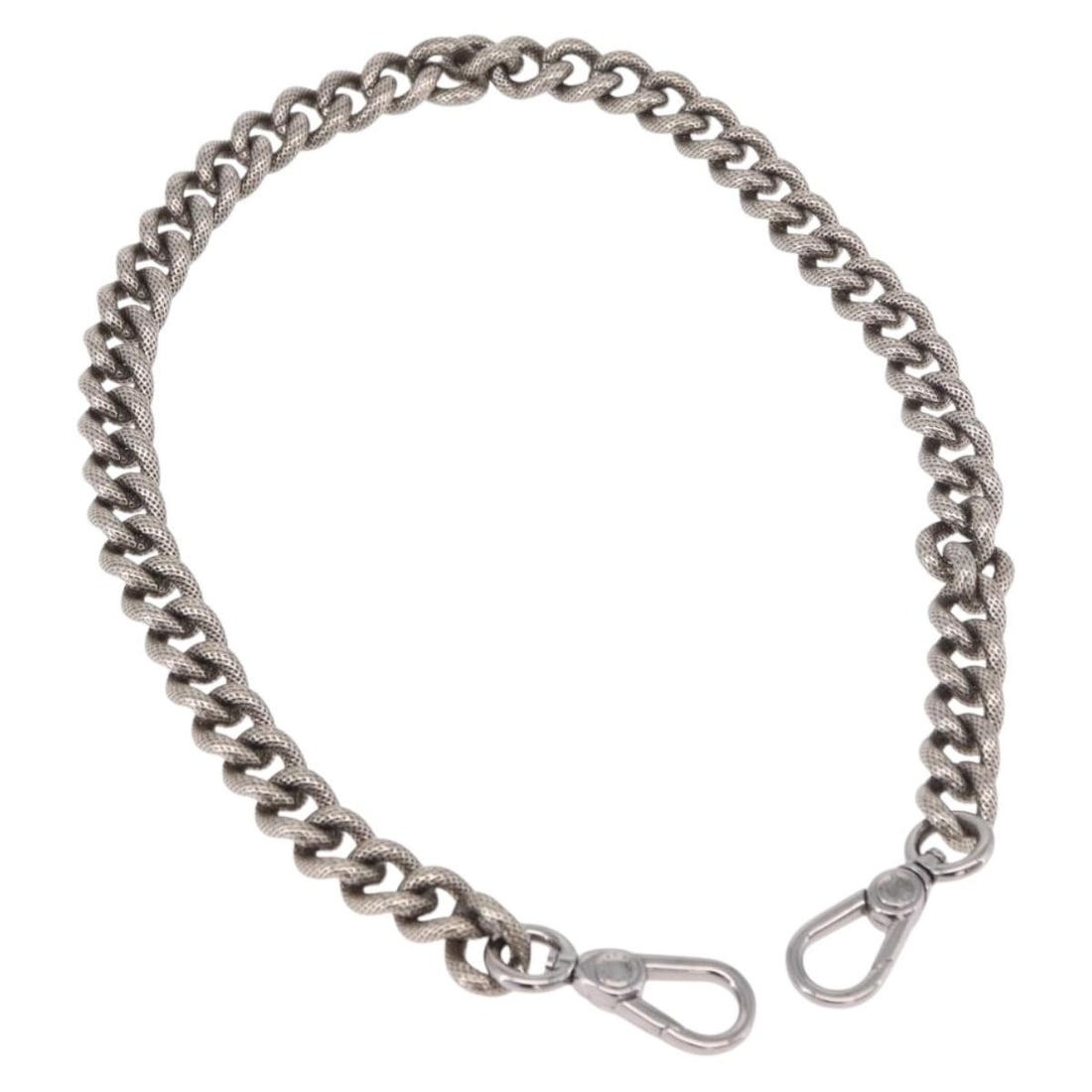 CELINE Silver Metal Shoulder Bag Strap CC Chain: CELINE Silver Metal Shoulder Bag Strap CC Chain A CELINE shoulder strap made of metal in silver color, designed for women. It measures approximately 2 cm wide (0.8 inch). The item is made in Italy and