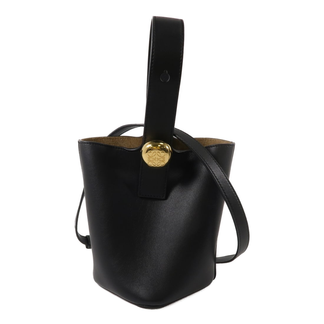 LOEWE Mini Pebble Bucket 2Way Shoulder Bag Black Calfskin (1 of 14)
