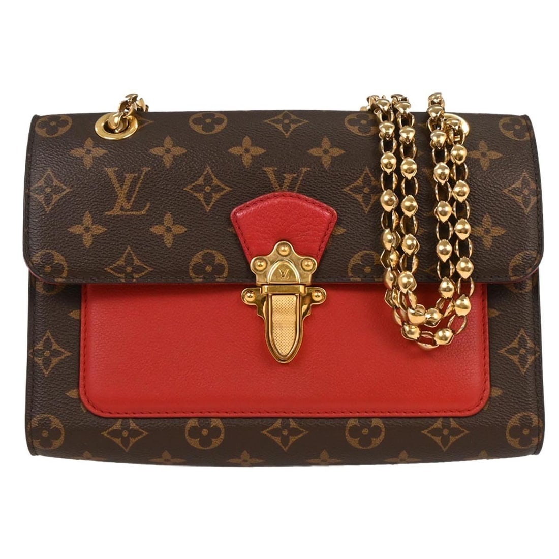 Louis Vuitton Victoire Monogram Canvas Shoulder Bag Brown M41731: Louis Vuitton Victoire Monogram Canvas Shoulder Bag Brown M41731 Louis Vuitton Victoire shoulder bag in brown Monogram canvas and leather with a clasp closure, Alcantara lining, and inner pockets. Des