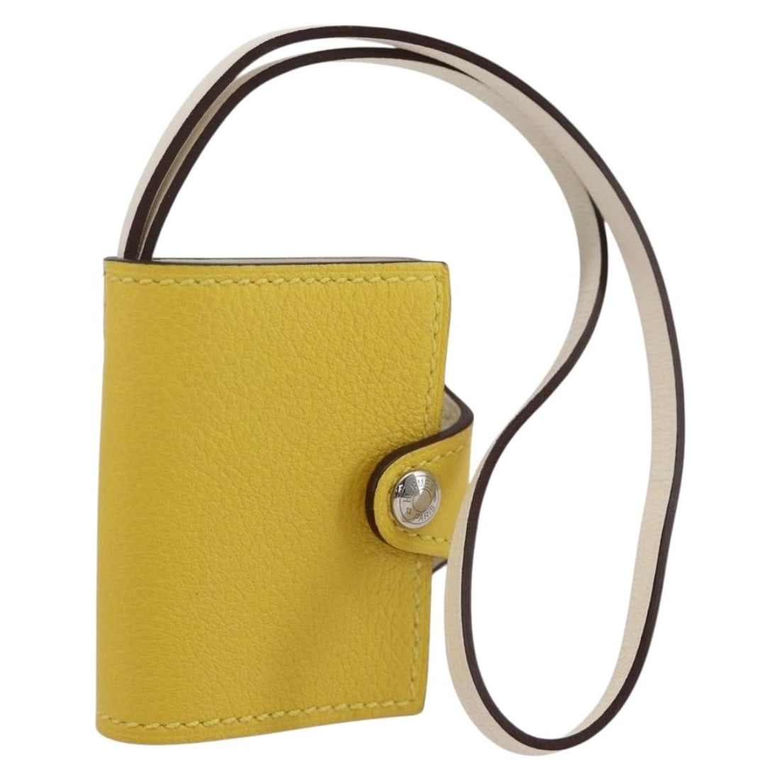 Hermes Ulysse Nano Yellow Leather Bag Charm with Box Dust Bag: Hermes Ulysse Nano Yellow Leather Bag Charm with Box Dust Bag Hermes Ulysse Nano Bag Charm in yellow leather. This accessory is made in France and comes with a dust bag and item box. It is described a