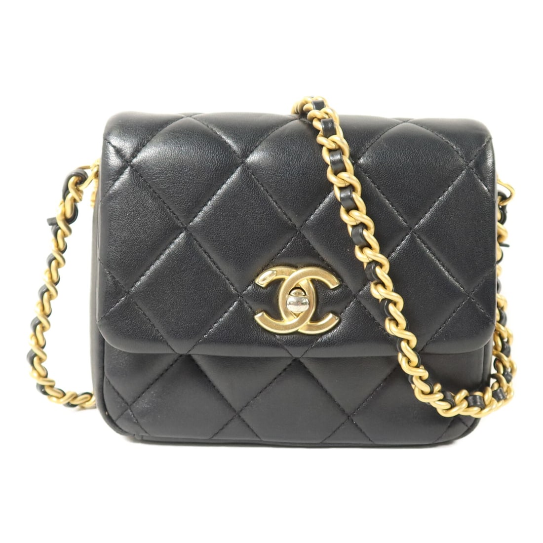 CHANEL AS2733 CC Chain Shoulder Bag Black Lambskin GHW (1 of 18)