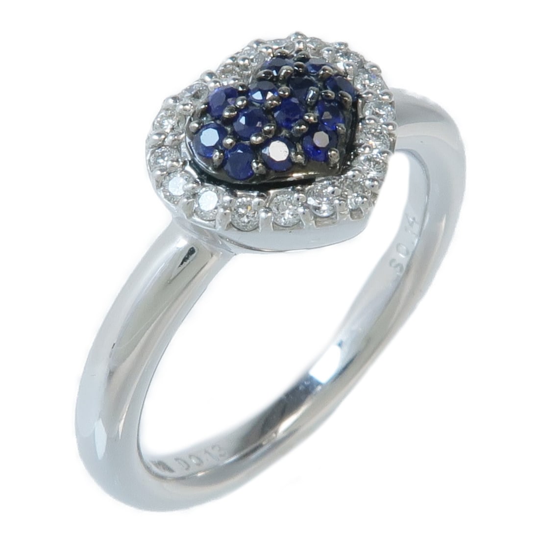 Ponte Vecchio 18K White Gold Sapphire Diamond Ring Size 5.75: Ponte Vecchio 18K White Gold Sapphire Diamond Ring Size 5.75 A women's ring featuring sapphire and diamond accents in 18K white gold. The design is in blue and clear tones, with a ring size of US 5.75
