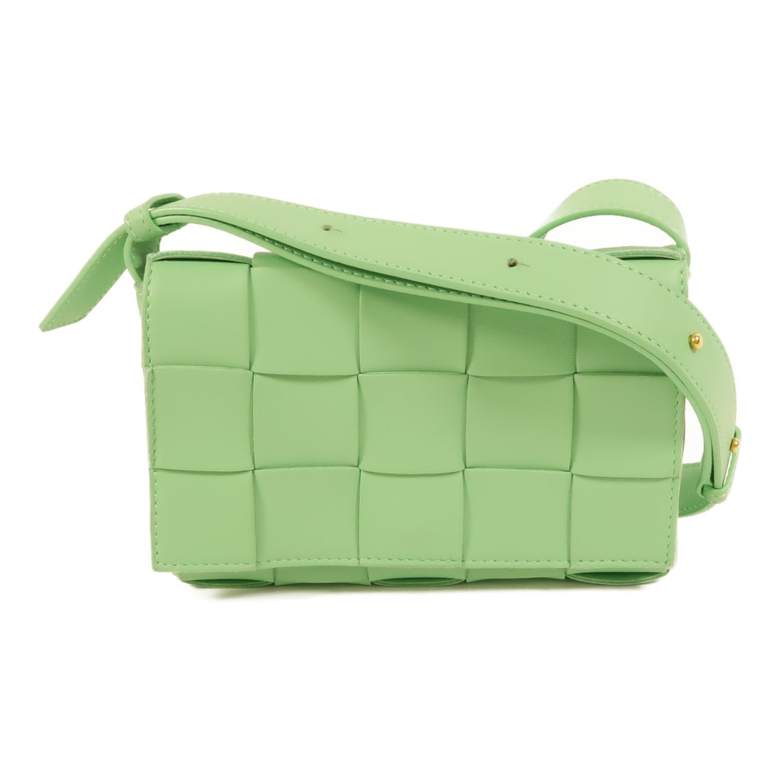 Bottega Veneta BV Small Cassette Shoulder Bag Green Calfskin: Bottega Veneta BV Small Cassette Shoulder Bag Green Calfskin Bottega Veneta BV Cassette Small Shoulder Bag in green calfskin leather. This shoulder bag features a magnetic pocket and one open interior