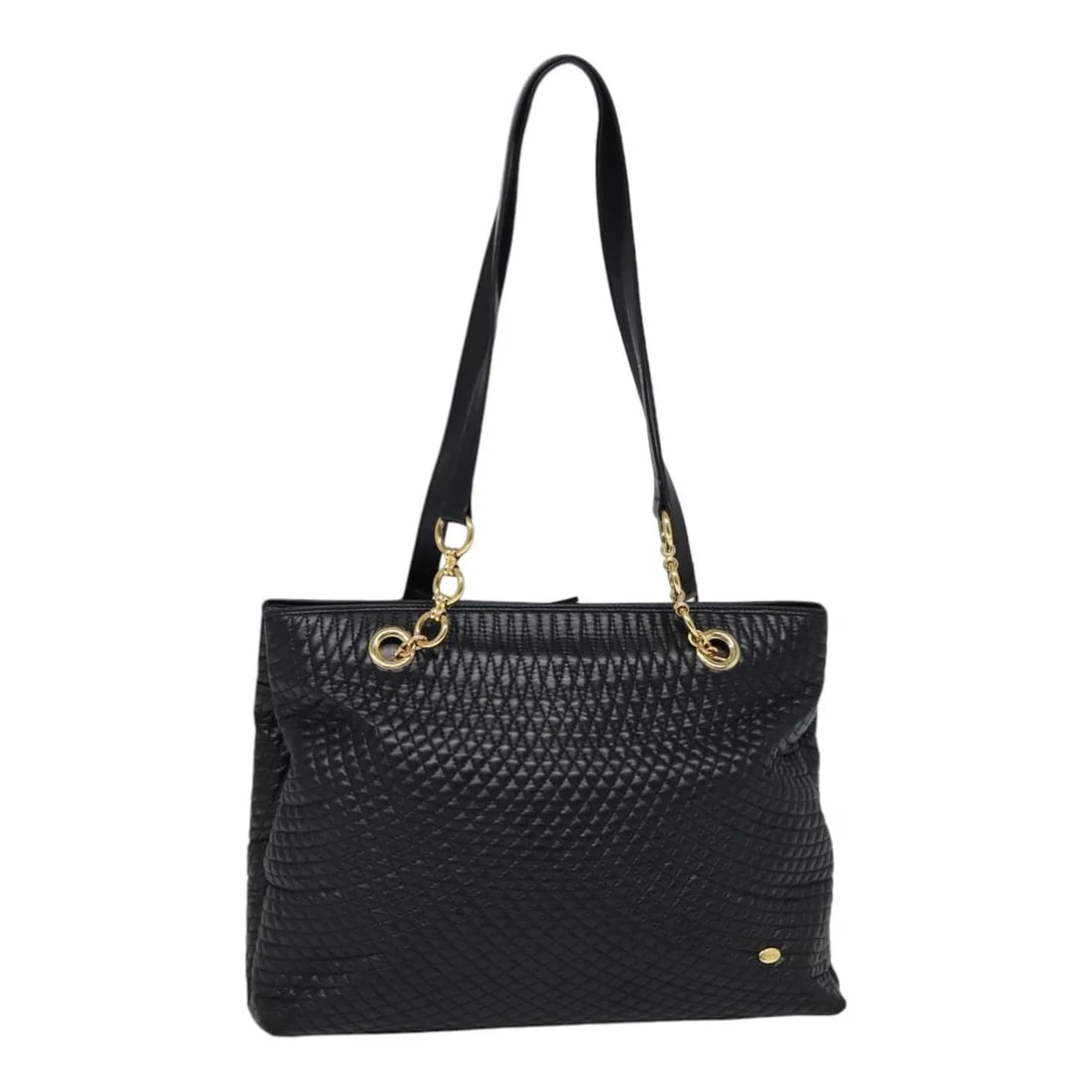 Bally Vintage Black Leather Quilted Tote Bag (1 of 18)
