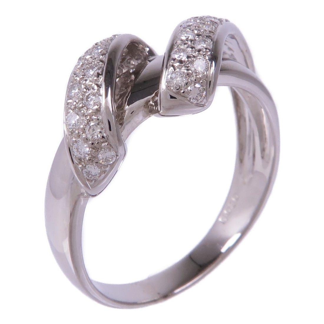Size 9 18K White Gold Diamond Ring by JEWELRY: Size 9 18K White Gold Diamond Ring by JEWELRY Women's ring in 18K white gold (K18WG) with diamond. The ring is size 9 and features a clear color presentation. It is described as being in very good AB 