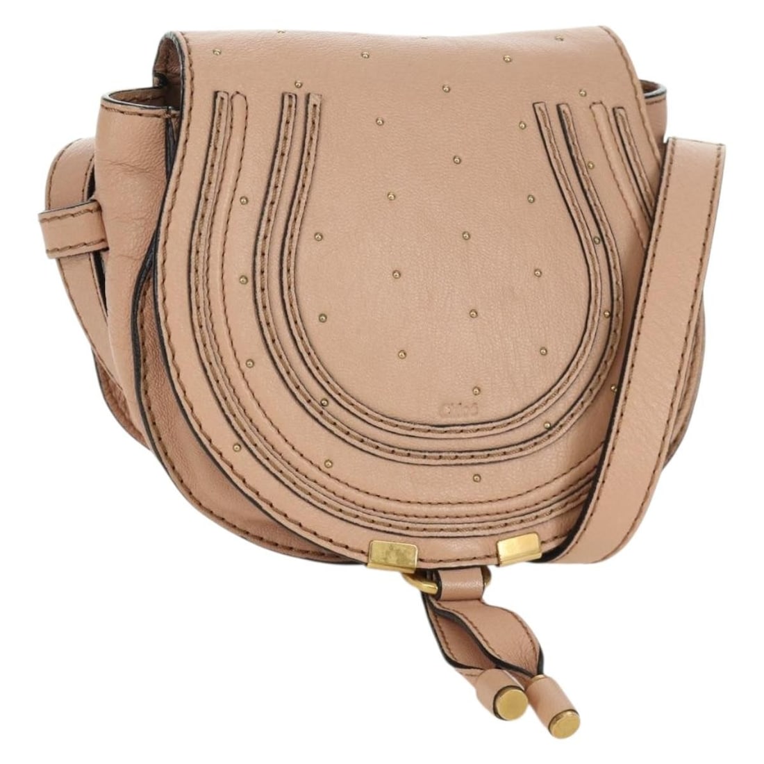 Chloe Marcie Pink Leather Shoulder Bag with Dust Bag: Chloe Marcie Pink Leather Shoulder Bag with Dust Bag Chloe Marcie shoulder bag in pink leather with gold-tone accents. Made in Spain, this women's shoulder bag includes a dust bag. Condition is B with