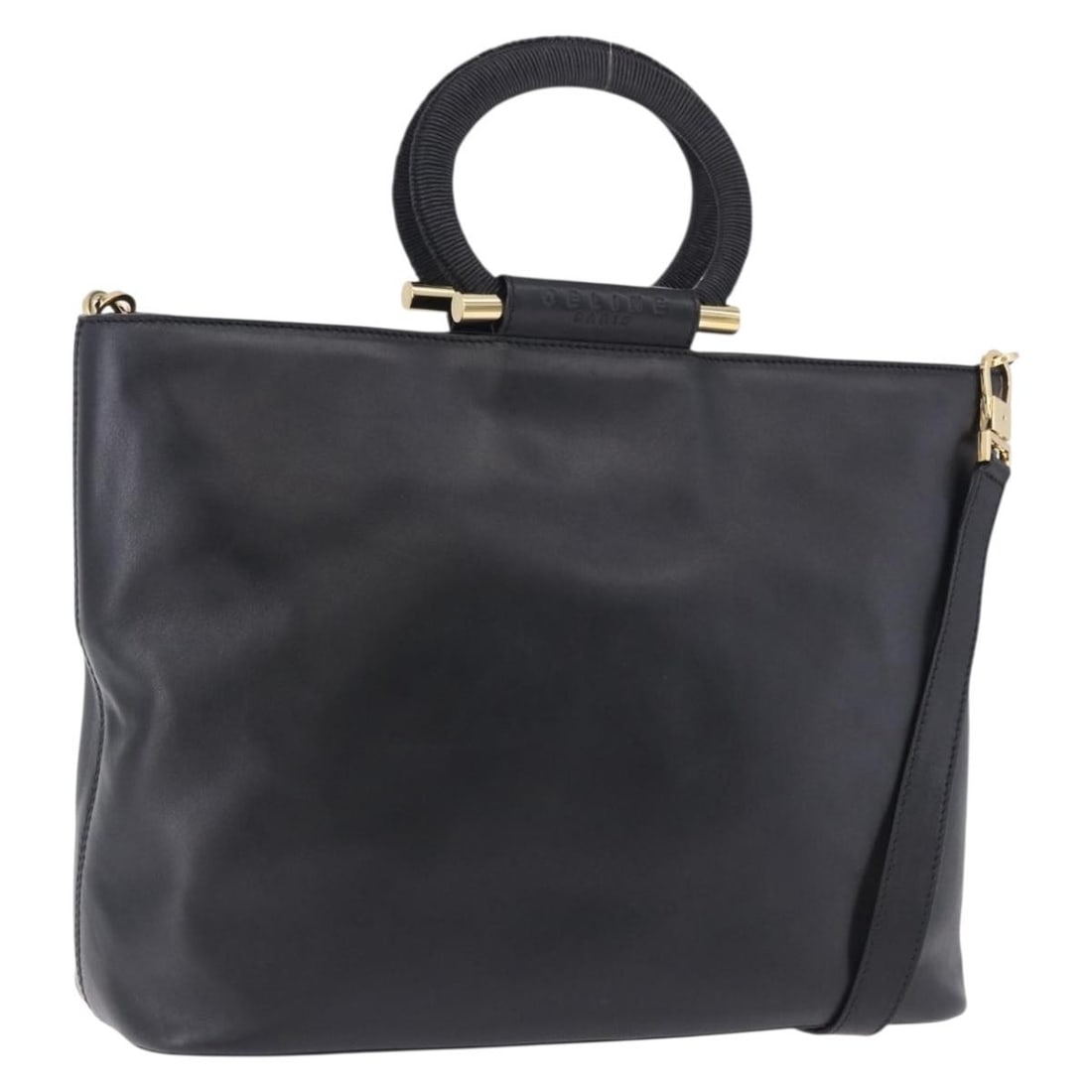 CELINE Black Leather 2way Hand Bag with Shoulder Strap (1 of 18)