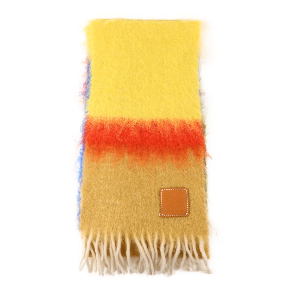 LOEWE Wool Mohair Scarf for Women Multicolor Spain: LOEWE Wool Mohair Scarf for Women Multicolor Spain A LOEWE women's scarf in multicolor, made from wool and mohair. It measures 22 cm x 180 cm and was made in Spain. The item is in AB Very Good conditi