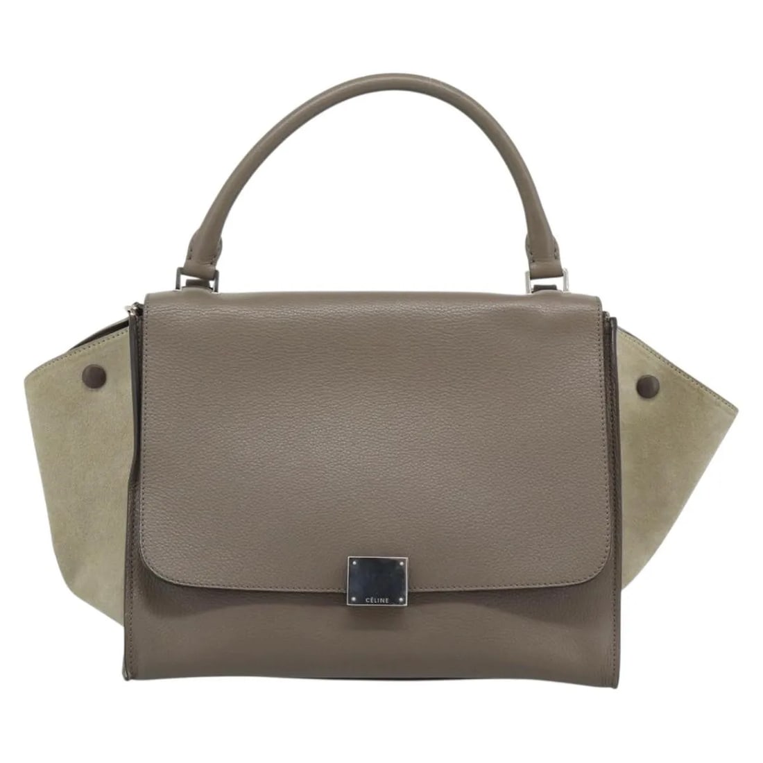 Celine Trapeze Gray Leather Suede Shoulder Bag: Celine Trapeze Gray Leather Suede Shoulder Bag Celine Trapeze bag in gray leather with suede details. It is a female model made in Italy and is offered in very good condition overall, with light exter