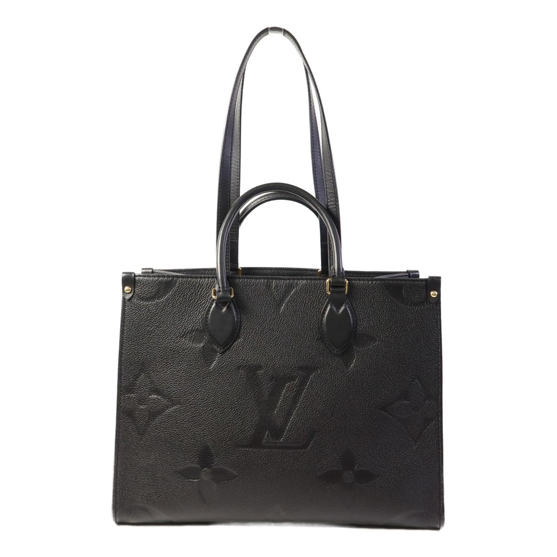Louis Vuitton On The Go MM M45595 2 Way Shoulder Bag Black: Louis Vuitton On The Go MM M45595 2 Way Shoulder Bag Black This Louis Vuitton On The Go MM 2 Way Bag is presented in black Monogram Empreinte and calfskin (cowhide). It is a women's regular-size shoul