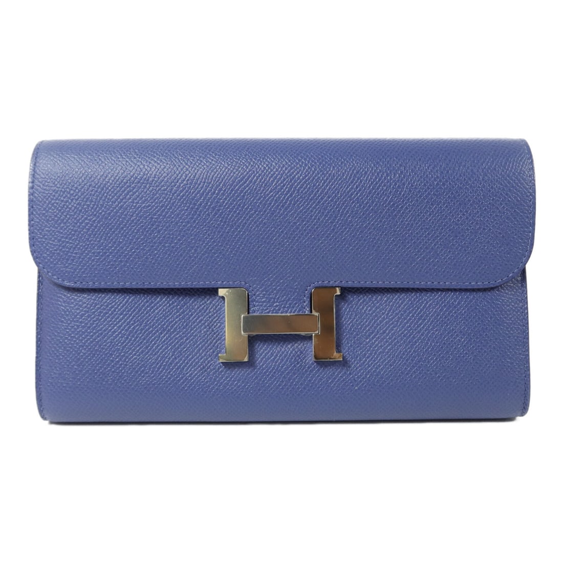 Hermes Constance Wallet Epsom Calfskin Bleu Agate Gold Hardware: Hermes Constance Wallet Epsom Calfskin Bleu Agate Gold Hardware Hermes Constance wallet in Bleu Agate, crafted from Epsom leather and calfskin (cowhide). It features a flap design with multiple interi