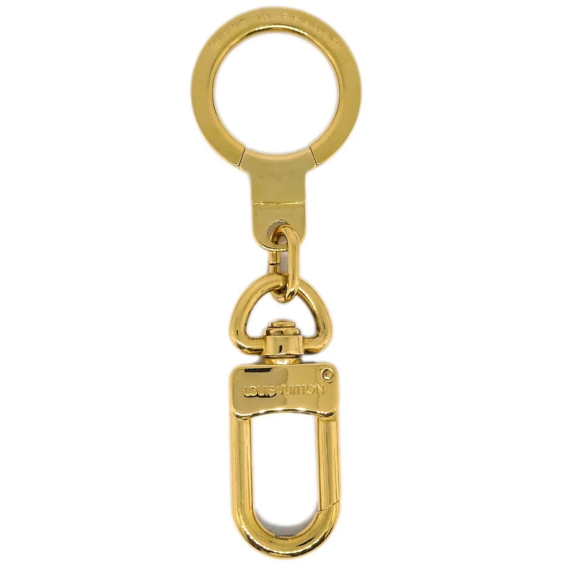 Gold Plated Bolt Pochette Extender Keychain by Louis Vuitton: Gold Plated Bolt Pochette Extender Keychain by Louis Vuitton The Louis Vuitton Bolt Pochette Extender Keychain is a unisex accessory crafted from gold-plated metal in a gold color. Made in France, thi