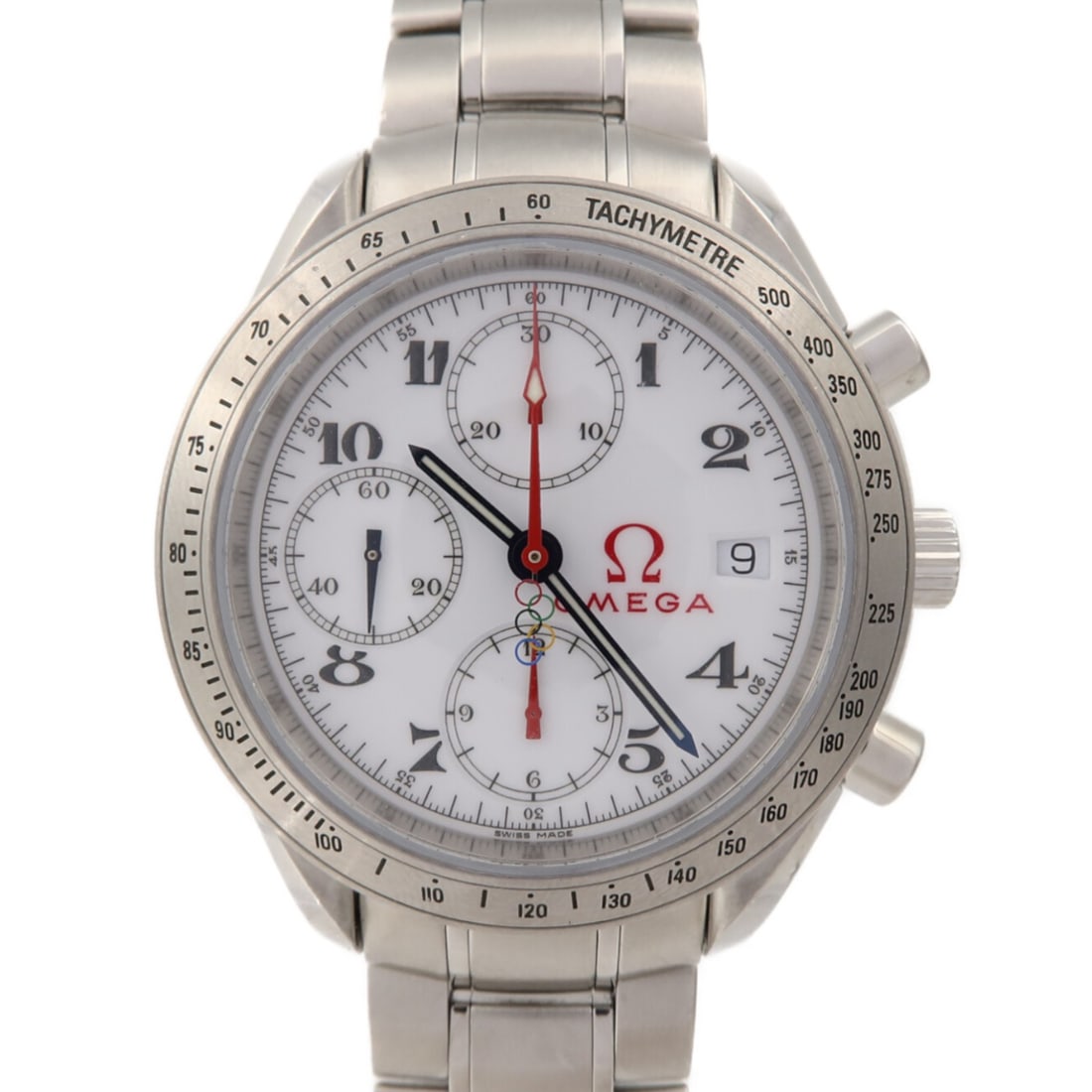 Omega 323.10.40.40.04.001 Speedmaster Automatic Olympic 2009 Mens Watch: Omega 323.10.40.40.04.001 Speedmaster Automatic Olympic 2009 Mens Watch OMEGA Speedmaster 2009 Olympic Edition automatic watch, model 323.10.40.40.04.001, designed for men. It features a stainless ste