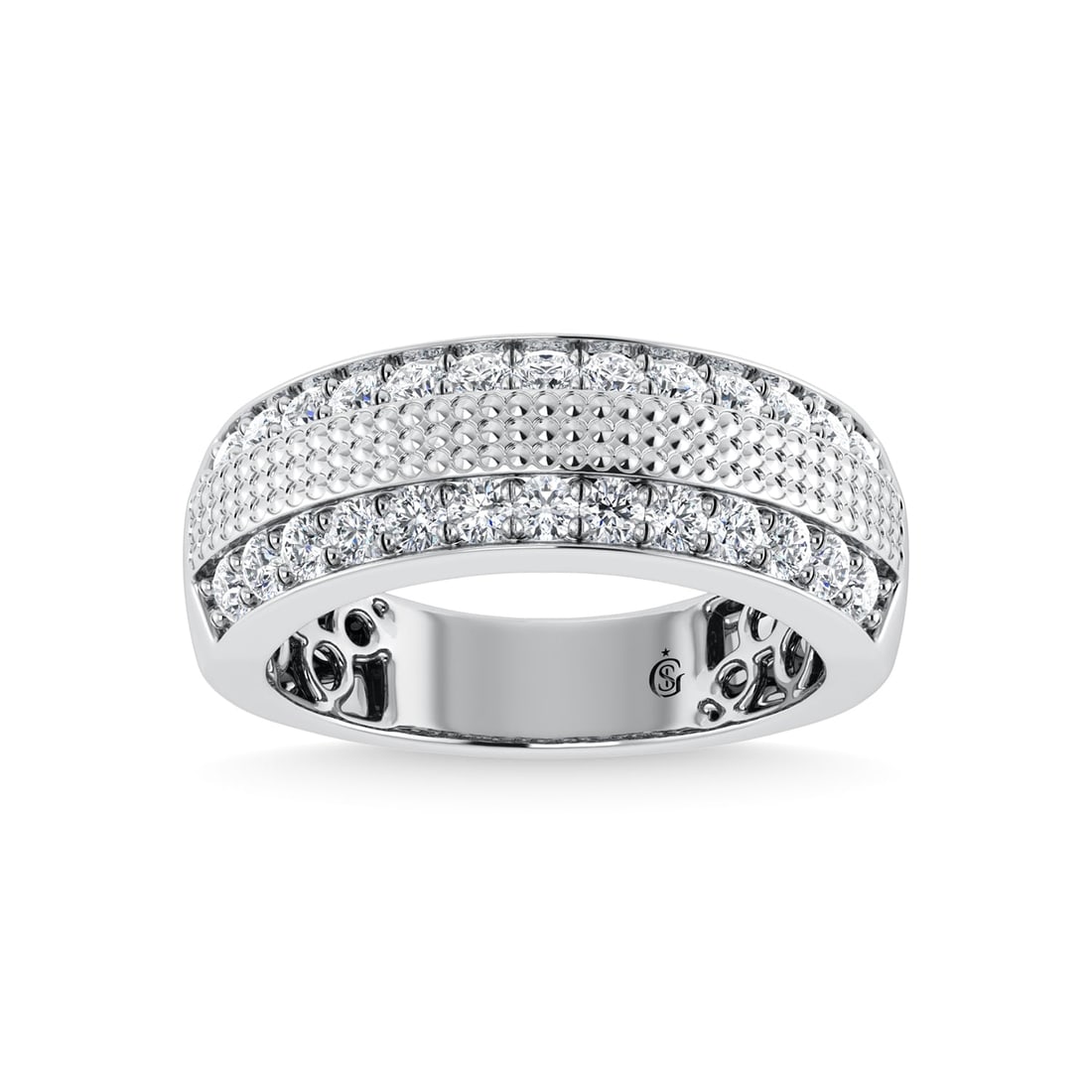 14K White Gold Diamond 1 Ct.Tw. Mens Ring: 14K White Gold Diamond 1 Ct.Tw. Mens Ring 14k White Gold Stone Color: G-h Stone Clarity: I1-i2 Each ring is presented in standard size 6.5. Complimentary resizing is available between sizes 510 (in 1/