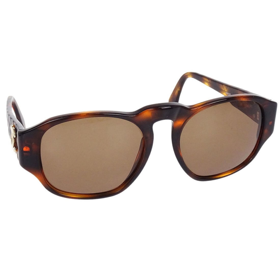 Chanel CC Logos Brown Acrylic Women's Sunglasses 125mm Temples: Chanel CC Logos Brown Acrylic Women's Sunglasses 125mm Temples These Chanel sunglasses for women feature a brown acrylic frame and matching brown acrylic lenses. The design showcases the iconic CC log