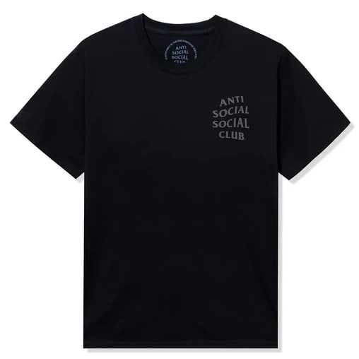 Mind Games Black Tonal T Shirt by Anti Social Social Club XXL: Mind Games Black Tonal T Shirt by Anti Social Social Club XXL The Anti Social Social Club Mind Games Tonal Black Tee features a minimalist black-on-black design with the signature ASSC logo in a tonal