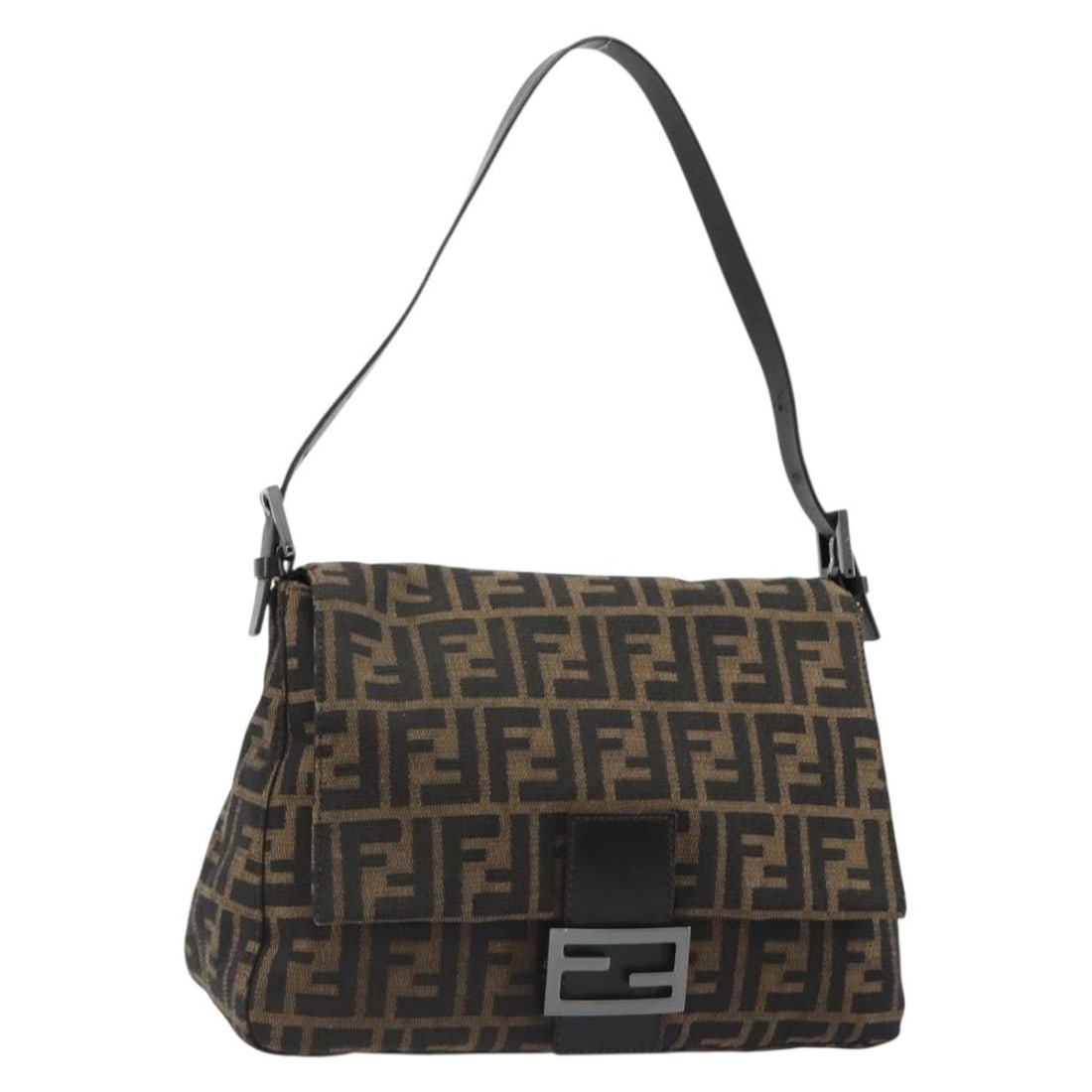 Fendi Mamma Baguette Zucca Canvas Shoulder Bag Black Brown Dust Bag: Fendi Mamma Baguette Zucca Canvas Shoulder Bag Black Brown Dust Bag Fendi Mamma Baguette shoulder bag in Zucca canvas with a black and brown colorway. Made in Italy, it comes with a dust bag. The bag 