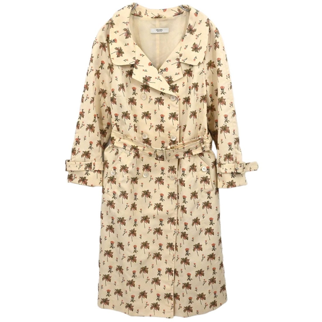 Prada APD1 2007 3740 Beige Silk Trench Coat IT 42 (1 of 16)