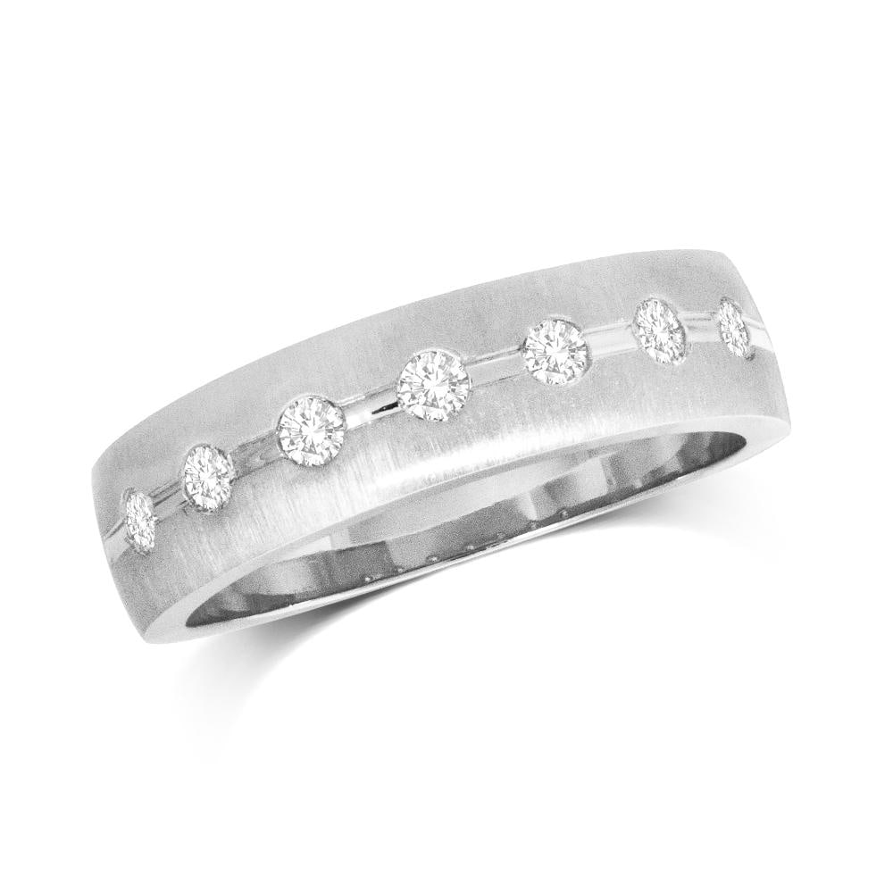 14K White Gold 1/3 Ct.Tw. Diamond Machine Mens Band (1 of 1)