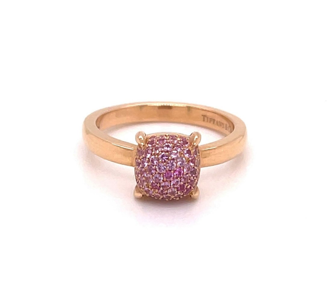 Tiffany & Co. Paloma Picasso Sugar Stacks 18k Rose Gold Pink Sapphire Ring 6 (1 of 8)