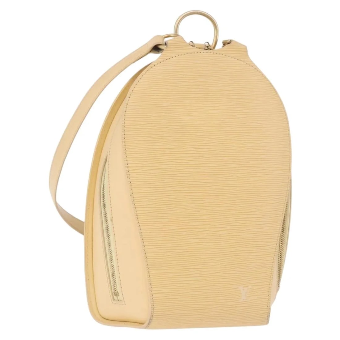 Louis Vuitton Mabillon beige leather backpack: Louis Vuitton Mabillon beige leather backpack This Louis Vuitton Mabillon Backpack is crafted from beige Epi leather and designed for women. Made in France, it features a compact and stylish silhouett