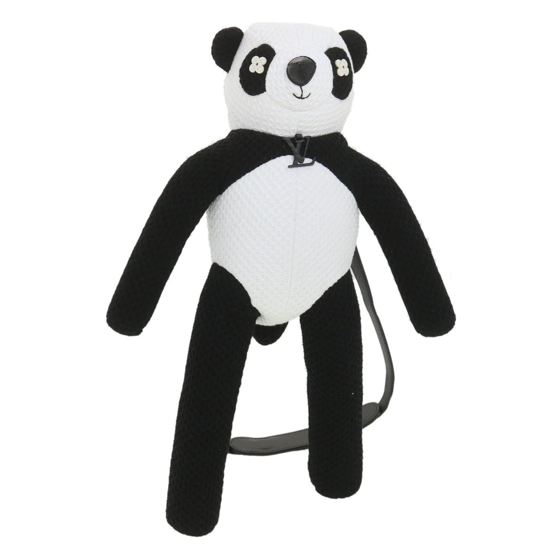 Louis Vuitton M57414 LV Friend Panda Bear Cotton Shoulder Bag Black White (1 of 18)