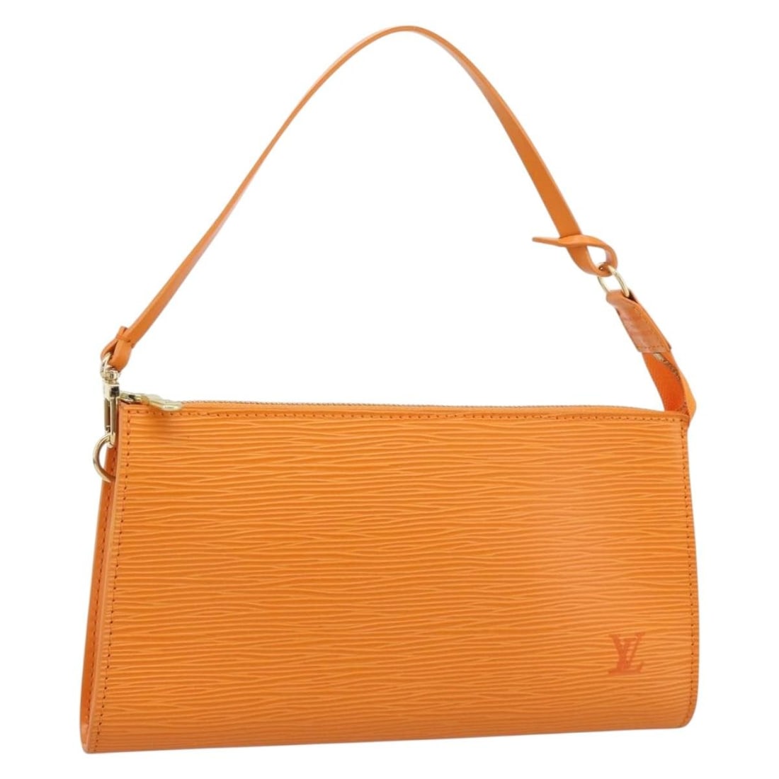Louis Vuitton M5294H Epi Leather Accessory Pouch Mandarin Orange: Louis Vuitton M5294H Epi Leather Accessory Pouch Mandarin Orange A Louis Vuitton Epi leather accessory pouch in Orange/Mandarin. It comes with a dust bag and item box. The piece was made in France and