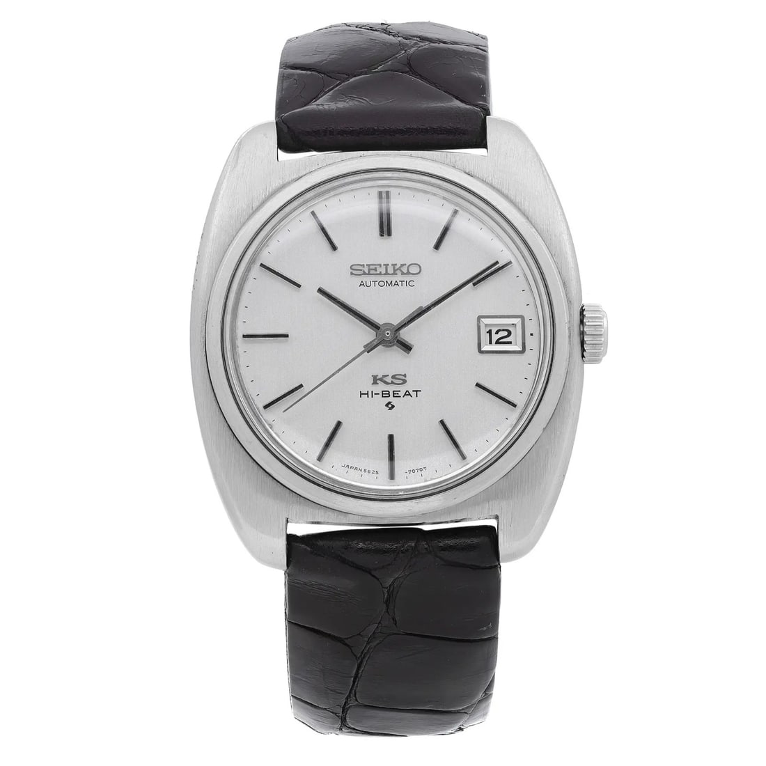 Seiko King Date 5625-7070 mens automatic watch 36mm silver dial: Seiko King Date 5625-7070 mens automatic watch 36mm silver dial Vintage Seiko King Date Hi-Beat 36mm steel wristwatch with a silver dial, automatic mechanical movement, and analog display. It features