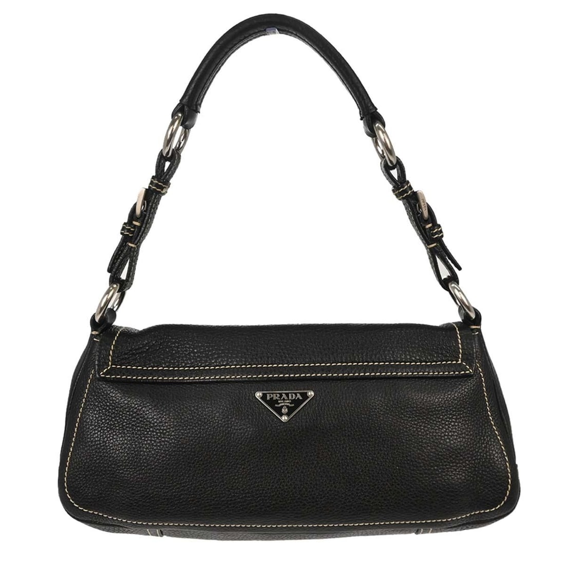 PRADA BR2074 Mini Top Handle Bag Black Calfskin Leather (1 of 15)