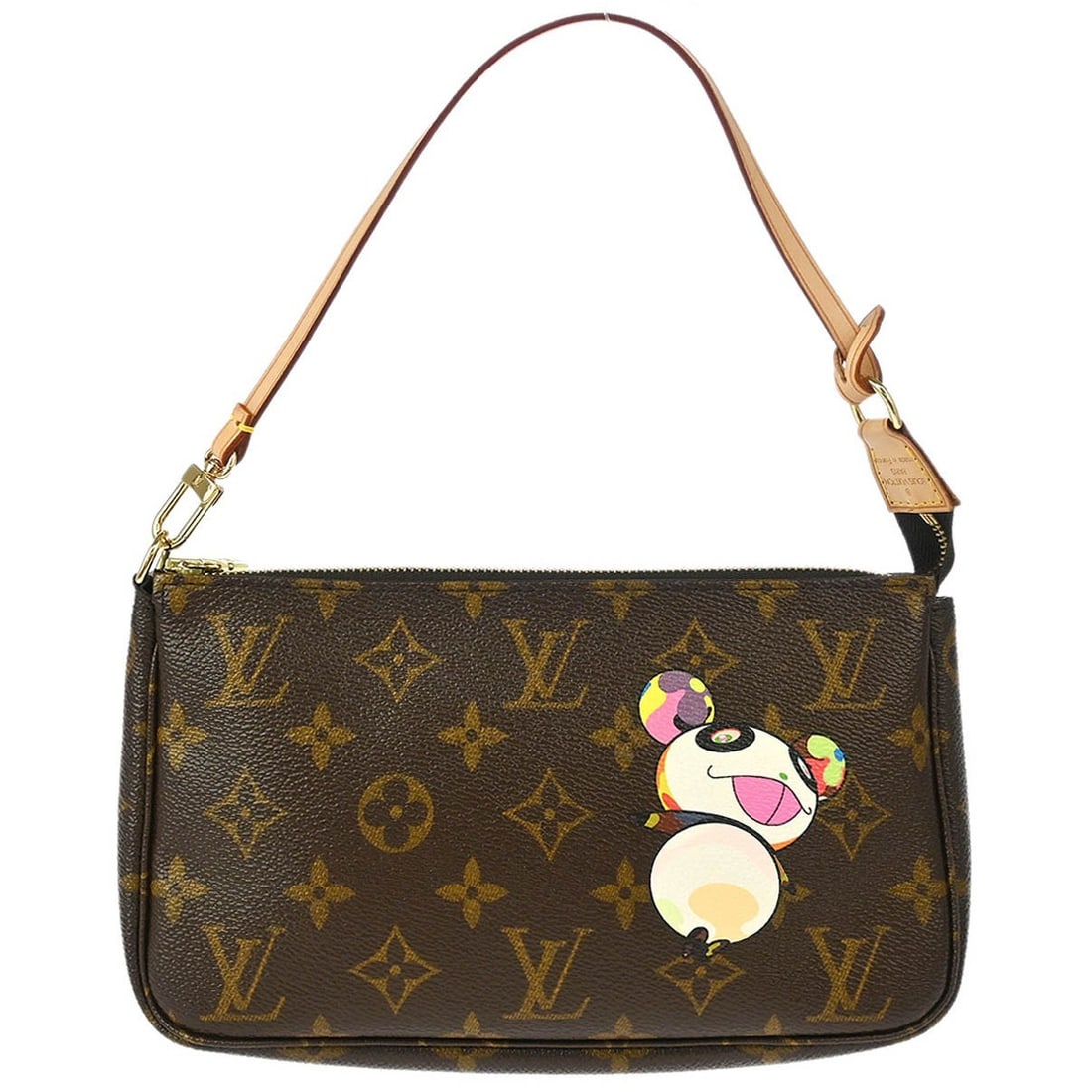 Louis Vuitton Pochette Accessoires M51981 Monogram Panda Shoulder Bag: Louis Vuitton Pochette Accessoires M51981 Monogram Panda Shoulder Bag Louis Vuitton Pochette Accessoires handbag from the Monogram Panda line, crafted in brown monogram canvas with leather trim and go