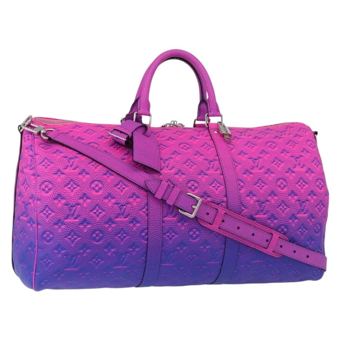 Louis Vuitton M59713 Keepall Bandouliere 50 Monogram Pink Boston Bag: Louis Vuitton M59713 Keepall Bandouliere 50 Monogram Pink Boston Bag This Louis Vuitton Keepall Bandouliere 50 is a Boston bag from the M59713 product line, made in France. It features Monogram Canvas
