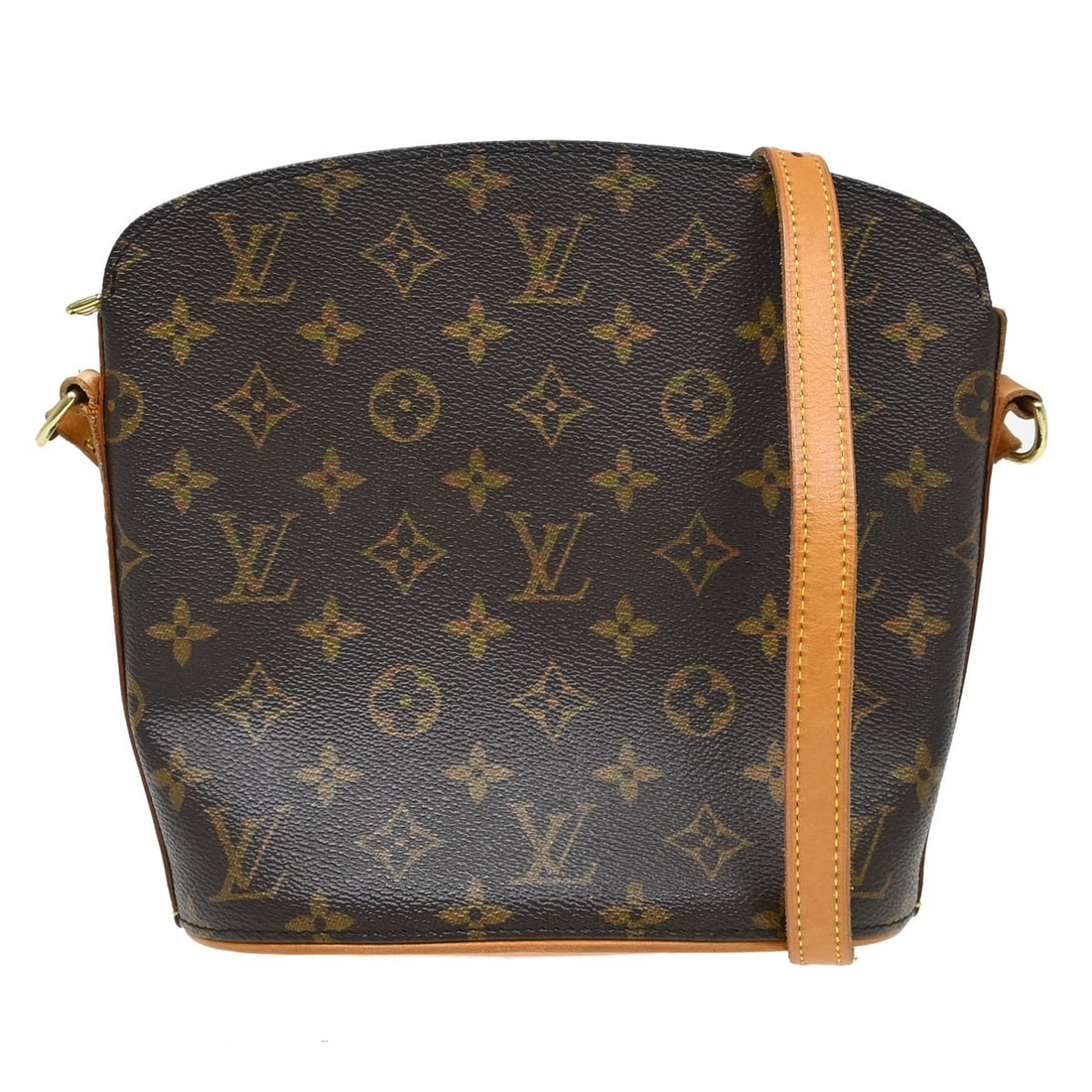 Louis Vuitton Drouot Monogram Canvas Crossbody Shoulder Bag M51290: Louis Vuitton Drouot Monogram Canvas Crossbody Shoulder Bag M51290 Louis Vuitton Drouot shoulder bag in Monogram canvas and leather, made in France. This vintage medium bag features a zipper closure, 