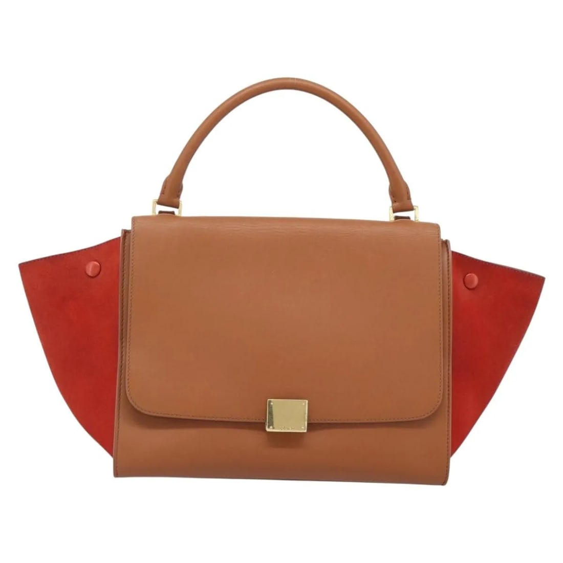 Celine Trapeze Brown Leather Handbag Made in Italy: Celine Trapeze Brown Leather Handbag Made in Italy Celine Trapeze handbag in brown leather with suede accents. Made in Italy, this women's bag is presented in good condition with visible signs of prio