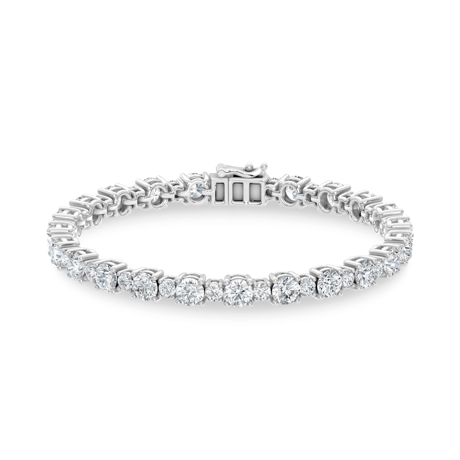 14K White Gold Lab Grown Diamond 9 1/3 Ct.Tw. Fancy Bracelet (1 of 2)
