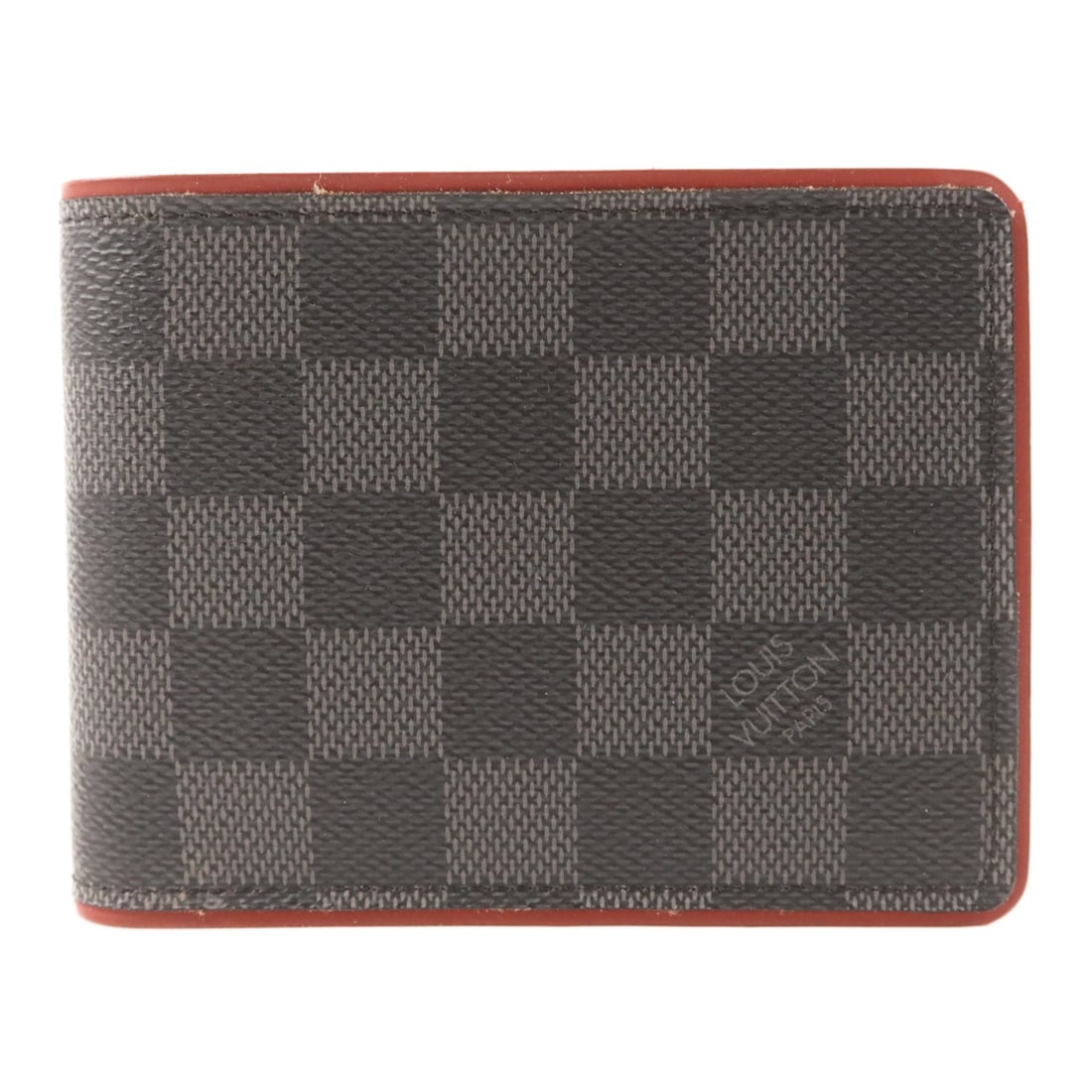 Louis Vuitton N63260 Damier Graphite Bi Fold Wallet Black Gray Red (1 of 18)