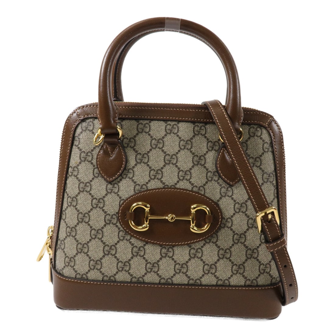 Gucci Horsebit 1955 Small Shoulder Bag 621220 Brown Coated Canvas: Gucci Horsebit 1955 Small Shoulder Bag 621220 Brown Coated Canvas Gucci GG Horsebit 1955 Small Shoulder Bag, model 621220, in brown coated canvas with GG hardware. It features a shoulder strap, a top 