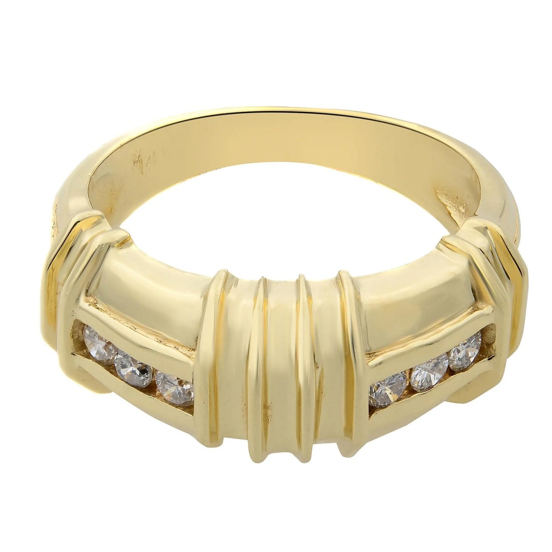 Rachel Koen 0.50Ct Round Diamond Band Ring 14K Yellow Gold Size 5.25: Rachel Koen 0.50Ct Round Diamond Band Ring 14K Yellow Gold Size 5.25 This stunning ladies' ring by Rachel Koen is crafted in highly polished 14K yellow gold and features 10 sparkling round brilliant c