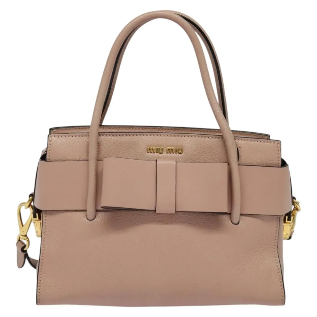 Miu Miu Madras Fiocco Leather Tote Bag Pink 25cm by 15cm by 13cm (1 of 18)